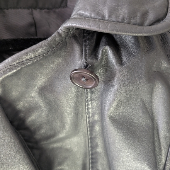 Tahari Black Leather Jacket for Women - Picture 12 of 16